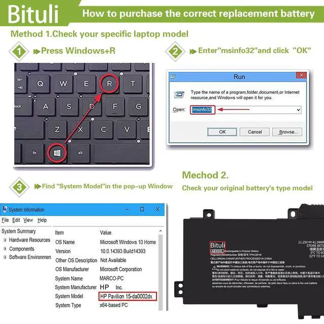 Alt view image 4 of 6 - AE03XL N21969-005 N2095-AC1 Battery for 240 250 G10 14-EP,HP 15 A11U A11UD GF66 11UD GF76 11UE Pulse HP 240 G10 84K99PA 834B4PA 834B2PA 85A19EA 836J6PA HSTNN-OB3E