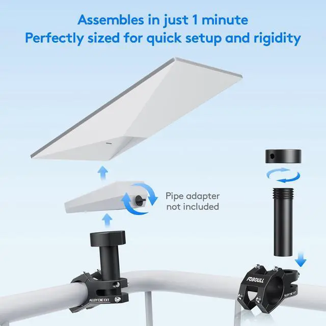 Alt view image 6 of 7 - Starlink Mini Mount Kit for RV, Boat, Camper, Ladder & Guardrail - CNC Aluminum Alloy Adjustable Clamp (0.79"-1.38" Pipe Diameter) - Universal Pipe Adapter Compatible with Starlink mini