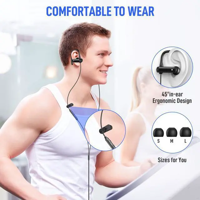 Alt view image 4 of 7 - USB C Headphones Over Ear Hook for iPhone 17 16 15 Pro Max Plus | Wrap Around Ear Bud with Mic Type C Earphone Running Sport Wired Earbuds for Samsung S26 S25 S24 Ultra S23 S22/Pixel 10 Black