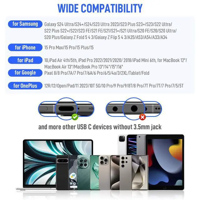 Alt view image 6 of 7 - USB C Headphones Over Ear Hook for iPhone 17 16 15 Pro Max Plus | Wrap Around Ear Bud with Mic Type C Earphone Running Sport Wired Earbuds for Samsung S26 S25 S24 Ultra S23 S22/Pixel 10 Black