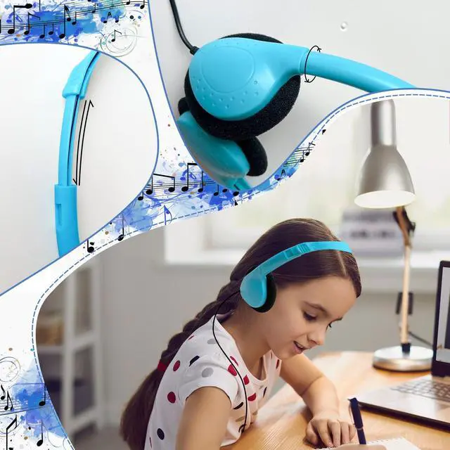 Alt view image 3 of 6 - 20 Pack Headphones for Kids Students School Classroom | Adjustable, 3.5mm Jack, Multi Color, Bulk Earphones for Library Children Adults