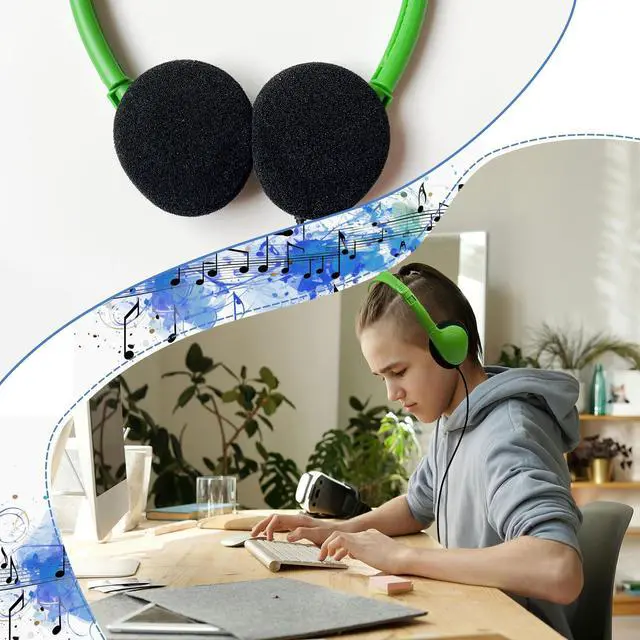 Alt view image 4 of 6 - 20 Pack Headphones for Kids Students School Classroom | Adjustable, 3.5mm Jack, Multi Color, Bulk Earphones for Library Children Adults