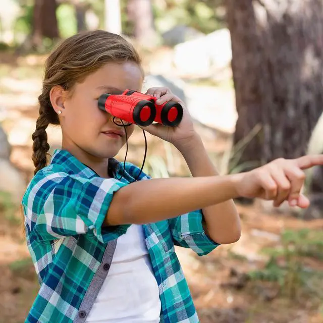 Alt view image 3 of 7 - 50 Pack Binoculars Small Compact Binoculars with Neck Strap Camping Party Favors Nature Exploration Toys for Bird Watching, Hiking, Camping, Travel, Learning(Multicolor)