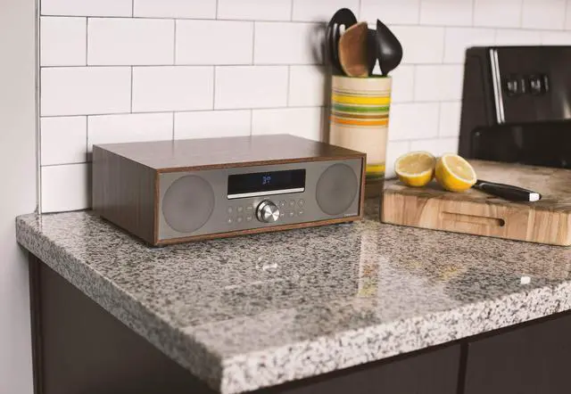 Alt view image 2 of 7 - CR3501A-WA Fleetwood Bluetooth FM Clock Radio and CD Player, Walnut