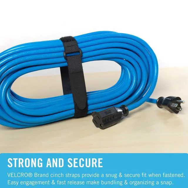 Alt view image 3 of 6 - Cinch Straps With Buckle, Variety Sizes 8in-12in-18in, 12 Pk | Reusable Fastening Straps For Organizing Cords And Cables, Securing Gear, Bundling Supplies And General Purpose Storage