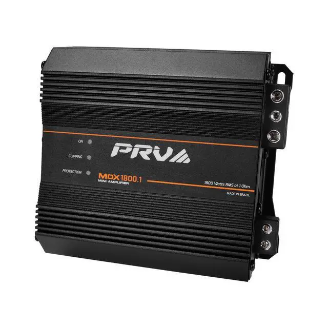 Main image of MDX1800.1 1 Ohm Mini Car Audio Amplifier 1 Channel 1800 Watts RMS Ultra Compact Full Range Monoblock Class D Amp for Powersports, Motorcycles, ATV, for High Power Loudspeaker Systems