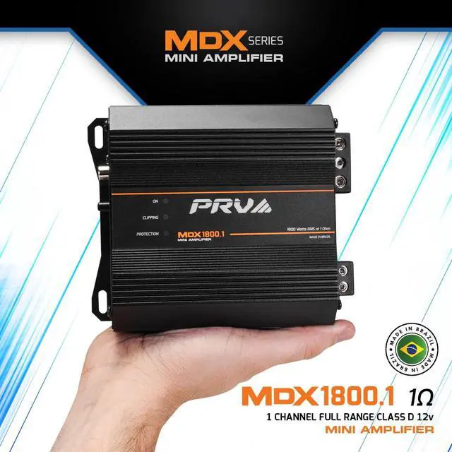 Alt view image 2 of 7 - MDX1800.1 1 Ohm Mini Car Audio Amplifier 1 Channel 1800 Watts RMS Ultra Compact Full Range Monoblock Class D Amp for Powersports, Motorcycles, ATV, for High Power Loudspeaker Systems