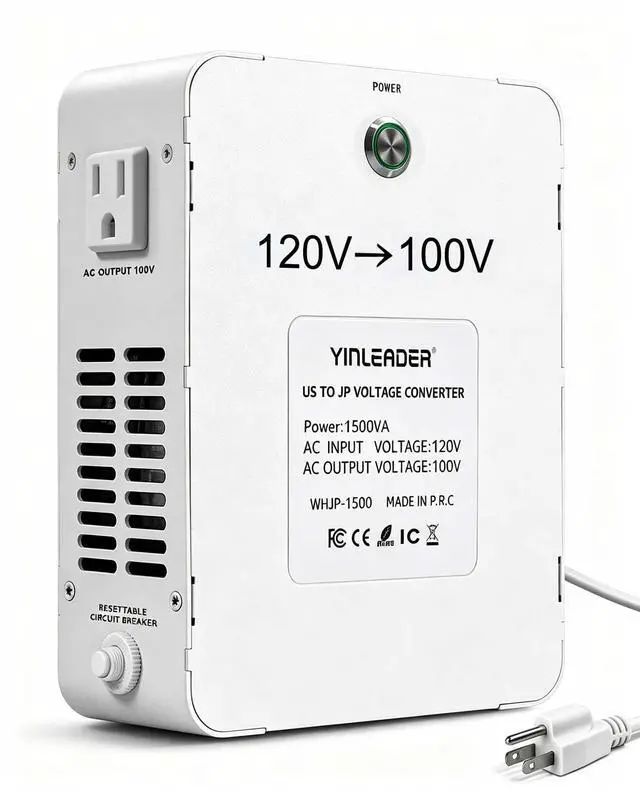 Main image of 1500W US 120V to 100V JP Japan Voltage Converter Step Down Transformer | Ideal for Japanese Electronic Devices(White)