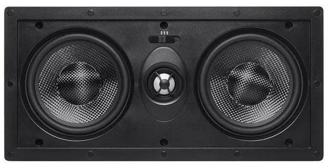 Alt view image 3 of 6 - 2-Way Carbon Fiber In-Wall Center Channel Speaker - Dual 5.25 Inch (Single) Easy Install For Home Theater - Alpha Series,Off-White