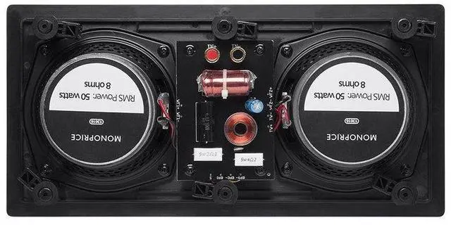 Alt view image 4 of 6 - 2-Way Carbon Fiber In-Wall Center Channel Speaker - Dual 5.25 Inch (Single) Easy Install For Home Theater - Alpha Series,Off-White
