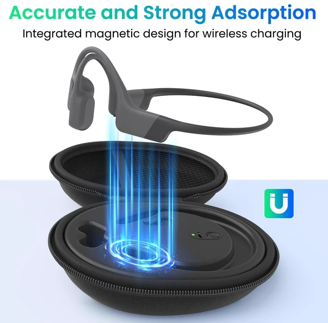 Alt view image 5 of 7 - 3 in 1 Wireless Charging Station Compatible with Shokz Headphones, Fast Charging Case Built in 2000mAh, Magnetic Charger Stand Dock Cord Charging Cable for Shokz OpenRun/Pro, OpenRun/Pro Mini