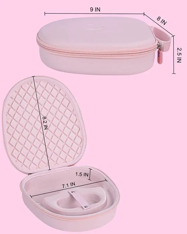 Alt view image 5 of 7 - Hard Headphone Case for Sony WH-CH720N / Soundcore by Anker Q20i, Pink | Over Ear Headphone Portable Carrying Case, Headphone Storage Protective Case for Travel Home, Handle Strap