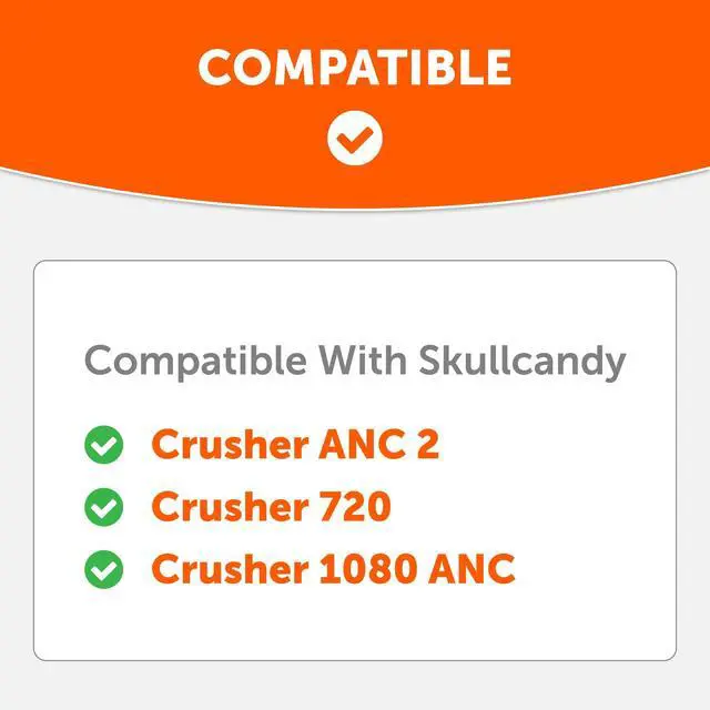 Alt view image 2 of 7 - PadZ Crusher ANC 2 - Replacement Earpads for Skullcandy Crusher ANC 2 | Made by Wicked Cushions | Also Fits Crusher 720 and 1080 | Enhanced Comfort & Sound Isolation | Black