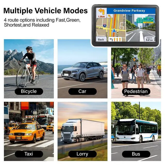 Alt view image 6 of 7 - GPS Navigator for Car Truck RV, 7" Touchscreen, 2026 Maps | 7" GPS Navigator for Car, Truck & RV with 2026 Maps, Truck Routing, Voice Guidance and Free Updates