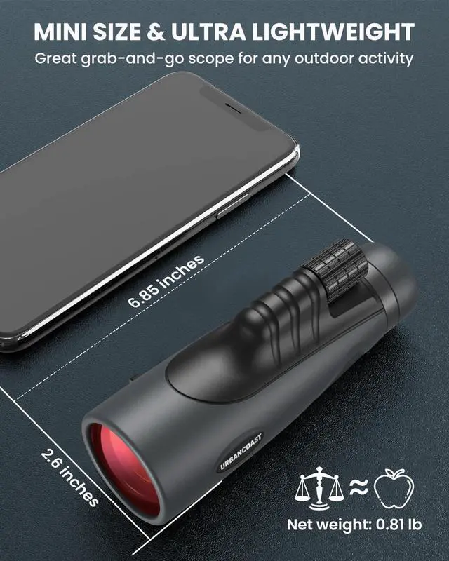 Alt view image 6 of 6 - 15x54 Monoculars for Adults High Powered, Compact Waterproof Telescope | HD Monocular Telescope with BAK4 Prism & FMC Lens for Bird Watching, Hunting, Hiking and Camping - Waterproof and Fogproof