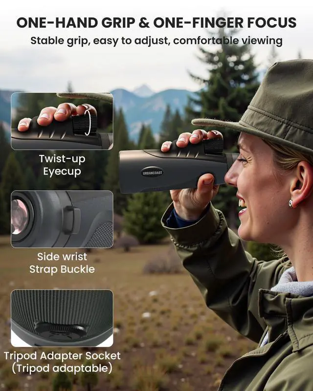 Alt view image 4 of 6 - 15x54 Monoculars for Adults High Powered, Compact Waterproof Telescope | HD Monocular Telescope with BAK4 Prism & FMC Lens for Bird Watching, Hunting, Hiking and Camping - Waterproof and Fogproof