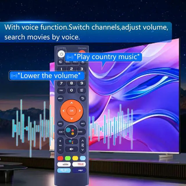 Alt view image 6 of 7 - New V3 Plus Voice Remote Control, Replacement Compatible with vSeeBox V3 Plus V3 Pro Smart Bluetooth Voice Remote Control