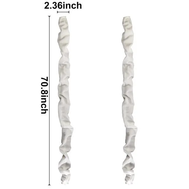 Alt view image 5 of 7 - Chandelier Fabric Cord Cover 2 Pack Cream White Chandelier Chain Cover 70.8 inches Brushed Polyester Fabric Chain Sleeve Cord Hider Cable Management (None Touch Fastener)