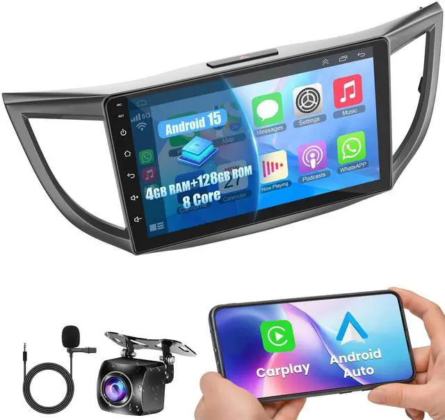 Main image of (8Core + 128GB) Car Radio Stereo for Honda CRV 2012-2016 | QLED Touch Screen,Wireless Carplay&Android Auto&Mirrolink, FM Radio, GPS Navigation,DSP Setting,Back-up Camera,Blutooth,SWC