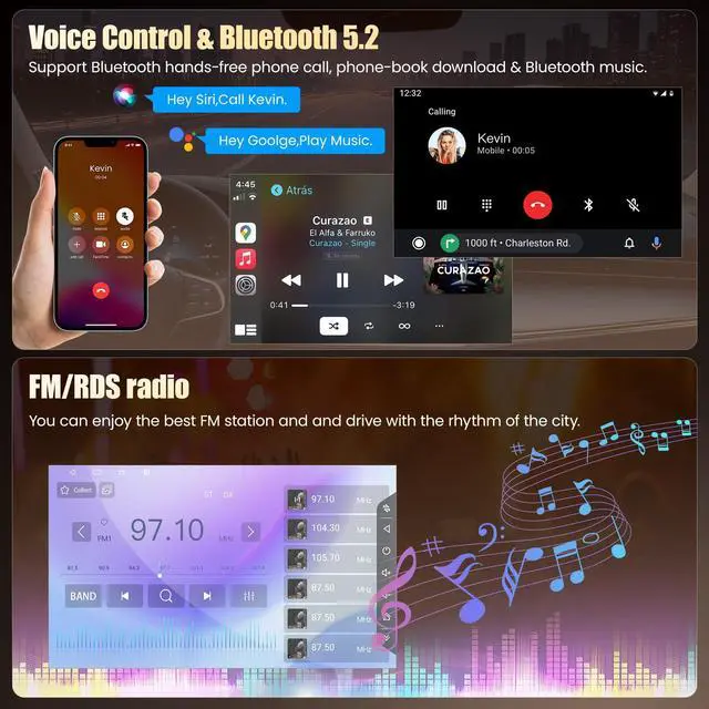 Alt view image 5 of 7 - (8Core + 128GB) Car Radio Stereo for Honda CRV 2012-2016 | QLED Touch Screen,Wireless Carplay&Android Auto&Mirrolink, FM Radio, GPS Navigation,DSP Setting,Back-up Camera,Blutooth,SWC