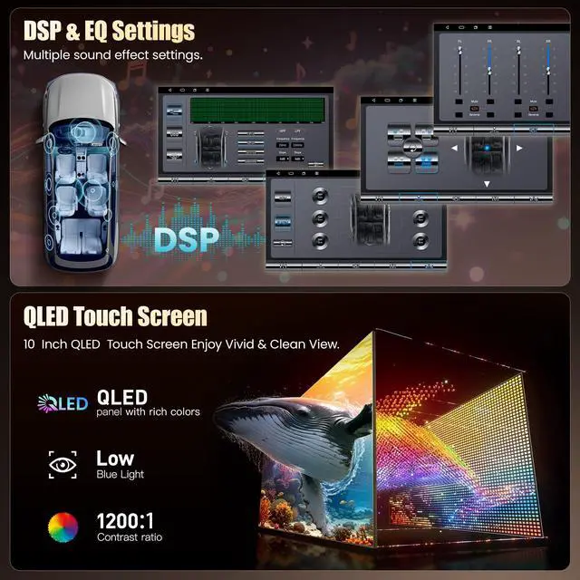 Alt view image 6 of 7 - (8Core + 128GB) Car Radio Stereo for Honda CRV 2012-2016 | QLED Touch Screen,Wireless Carplay&Android Auto&Mirrolink, FM Radio, GPS Navigation,DSP Setting,Back-up Camera,Blutooth,SWC