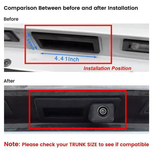 Alt view image 5 of 7 - HD 720P Vehicle Backup Camera for Audi A4L A5 A3 Q3 Q5 RS6 for VW Passat Tiguan Jetta Sharan Touareg Lavida Skoda, Car Rear View Trunk Handle Camera