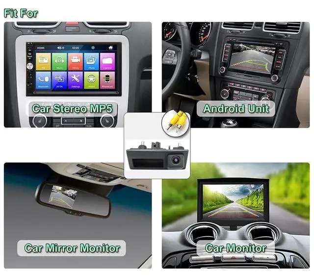 Alt view image 6 of 7 - HD 720P Vehicle Backup Camera for Audi A4L A5 A3 Q3 Q5 RS6 for VW Passat Tiguan Jetta Sharan Touareg Lavida Skoda, Car Rear View Trunk Handle Camera