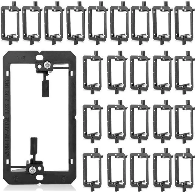 Main image of 25Pack Low Voltage Mounting Bracket 1 Gang 2 Ring Drywall Cables Pass Through Wall Plate Wallboard Single Gypsum Board Outlet Hider Wires Speaker Coaxial Management Grommets Media Tool Cord Recessed