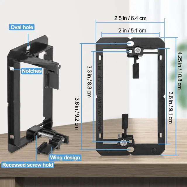 Alt view image 2 of 7 - 25Pack Low Voltage Mounting Bracket 1 Gang 2 Ring Drywall Cables Pass Through Wall Plate Wallboard Single Gypsum Board Outlet Hider Wires Speaker Coaxial Management Grommets Media Tool Cord Recessed