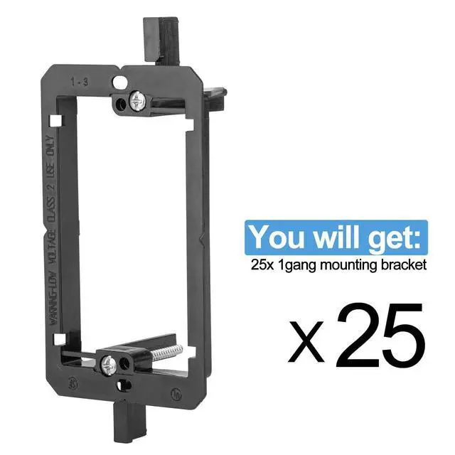 Alt view image 4 of 7 - 25Pack Low Voltage Mounting Bracket 1 Gang 2 Ring Drywall Cables Pass Through Wall Plate Wallboard Single Gypsum Board Outlet Hider Wires Speaker Coaxial Management Grommets Media Tool Cord Recessed
