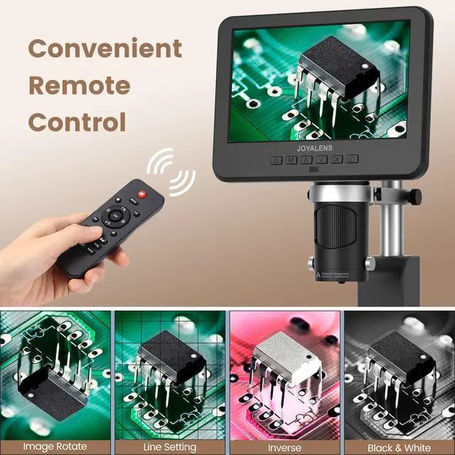 Alt view image 7 of 7 - JL246PS 3 Lens 7'' HDMI Digital Microscope 4000X, Biological Microscope for Adults Kids with Prepared Slides, UHD 2160P Video, Full Coin Microscope for Error Coins, Windows Compatible, 32GB