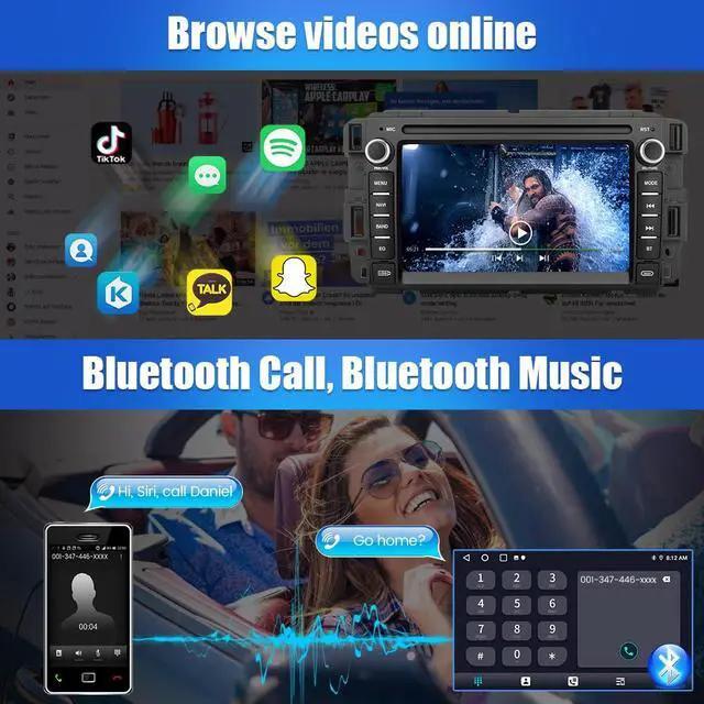 Alt view image 7 of 7 - 4Core Car Radio Stereo for Chevy Silverado GMC Sierra 2007-2013, Android 13 with CarPlay Android Auto Bluetooth GPS Navigation 5GHz WiFi with Backup Camera
