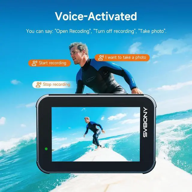 Alt view image 7 of 7 - ACT20 (2nd) 4K/60FPS Waterproof Underwater Camera 40FT Without Case | 6-Axis + AI Stabilization, Dual IPS Screen with Voice Control, 2 Battery for Snorkeling, Skiing