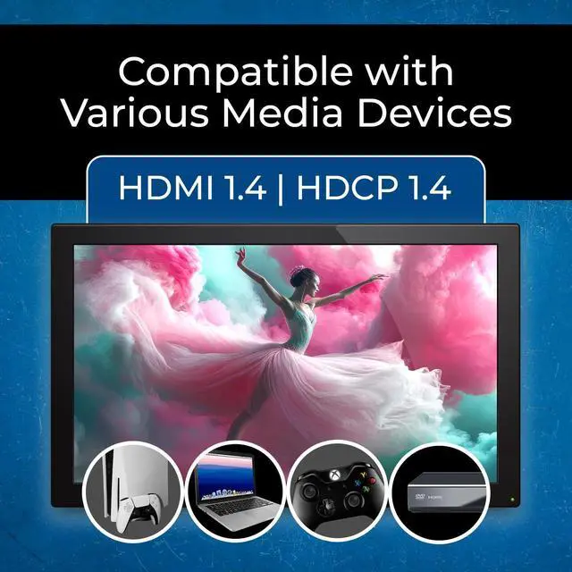 Alt view image 6 of 7 - 1x2 HDMI Extender Splitter Over Cable CAT6/7 1080P 132ft EDID Loop-Out | HDMI Extender Splitter Over CAT6 HDMI 1.4, 10.2Gbps, HDR10, Dolby Vision, HLG, Dolby TrueHD, DTS-HD Master Audio