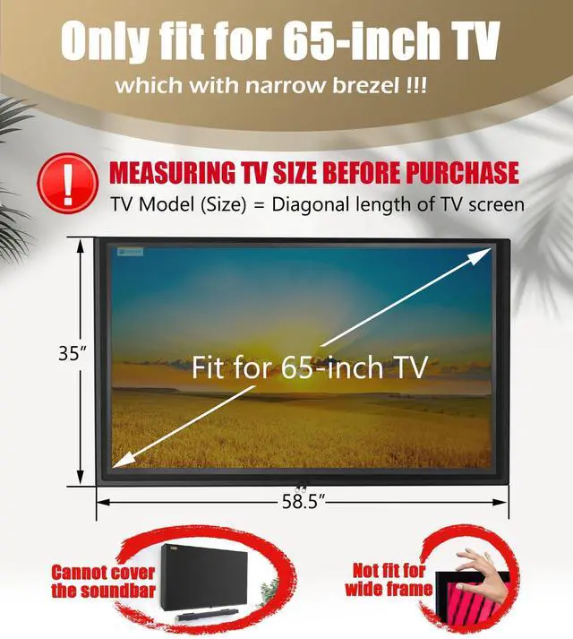 Alt view image 2 of 6 - Outdoor TV Cover 60-65 inch, 600D Heavy Duty Waterproof TV Cover | With 3 Sides Full Length Zipper, Roll up Front Flap, Weatherproof Outside Television Protector Enclosure for Flat Screen TVs