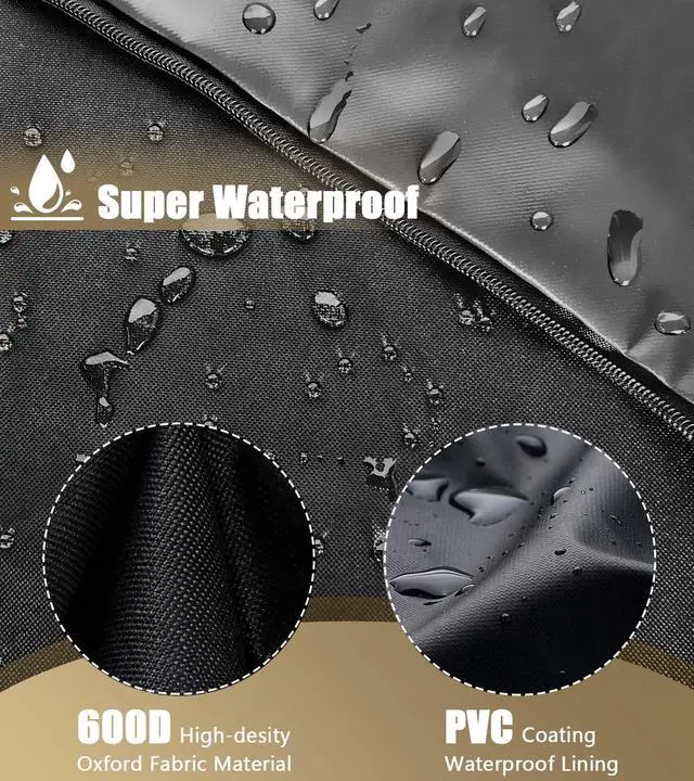 Alt view image 3 of 6 - Outdoor TV Cover 60-65 inch, 600D Heavy Duty Waterproof TV Cover | With 3 Sides Full Length Zipper, Roll up Front Flap, Weatherproof Outside Television Protector Enclosure for Flat Screen TVs