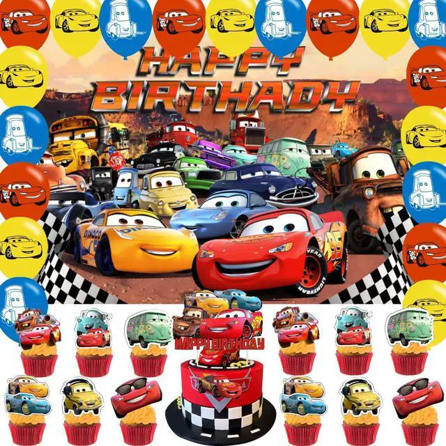 Main image of Cartoon Car Backdrop 5x3 Vinyl Cartoon Car Birthday Party Supplies Photography Background Picture Photoshoot Cake Table Decor Banner Video Shoot Drapes Poster