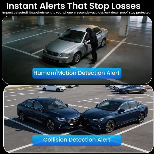 Alt view image 7 of 7 - 4K Dash Cam Front Inside, Car Camera 4G LTE Remote Live View, Car Security Camera with 64GB Card, GPS Tracking, 24H Parking Mode, IR Night Vision, Voice Control, App Alerts, Cloud Storage, OBD Cable