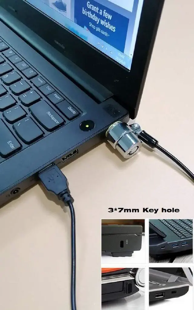 Alt view image 4 of 7 - 5Pack Laptop Cable Lock Hardware Security Cable Lock Anti Theft 5Keys 6.7Ft Compatible for Laptops, Tablet,Out Door TV& Other Devices Longer Cable (keyed Alike)