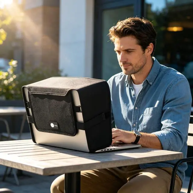 Alt view image 5 of 7 - Laptop Sun Shade for Outdoor Work, Light Weight Computer Privacy Hood & Glare Shield, Foldable Shield Cover, L(Most 15-16" Laptop)