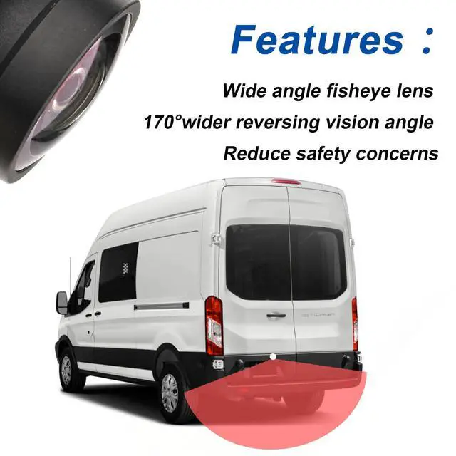Alt view image 3 of 6 - Backup Camera Compatible with Ford Transit 150 250 350 350HD 2015-2017 | Fits Transit Cargo Van 2018 2019, Replace# CK4Z-19G490-A, Rear Parking Assist Camera