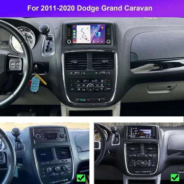 Alt view image 2 of 7 - 7" Double Din Car Radio Stereo for Dodge Grand Caravan 2008-2020 / Dodge Nitro 2007-2012 Android 13 with Wireless & Wired Carplay Android AutoGPS Navigation/SWC/Backup Camera+MIC