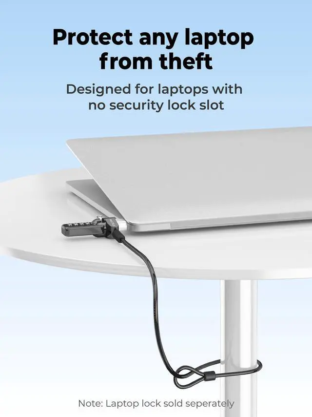 Alt view image 2 of 7 - Laptop Lock Adapter for Security Lock | Adds Security Slot To Any Laptop inc MacBook | Use With Standard T-Shaped Bar Cable Locks | No Adhesive Needed