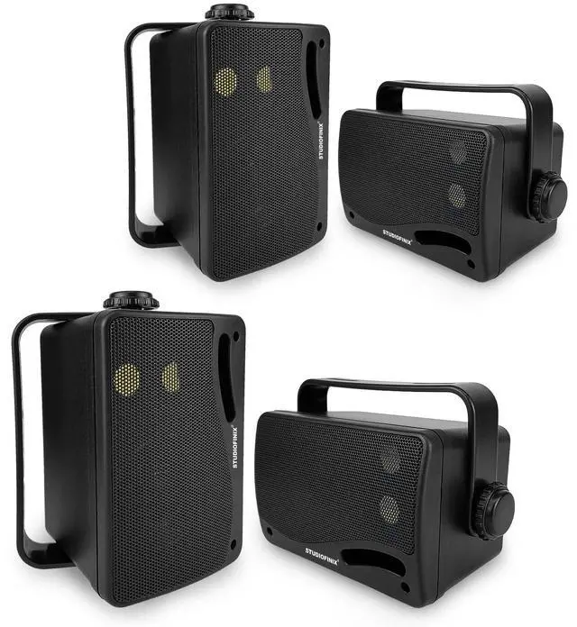 Main image of 3.5" Outdoor Bluetooth Speakers Wired Waterproof, 400W 3 Way Upgrade Premium Wall Mount Speakers, Durable Mountable Loud Sound System for Patio Indoor Deck Garage (Black 2 Pairs)