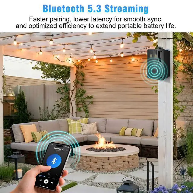 Alt view image 4 of 7 - 3.5" Outdoor Bluetooth Speakers Wired Waterproof, 400W 3 Way Upgrade Premium Wall Mount Speakers, Durable Mountable Loud Sound System for Patio Indoor Deck Garage (Black 2 Pairs)