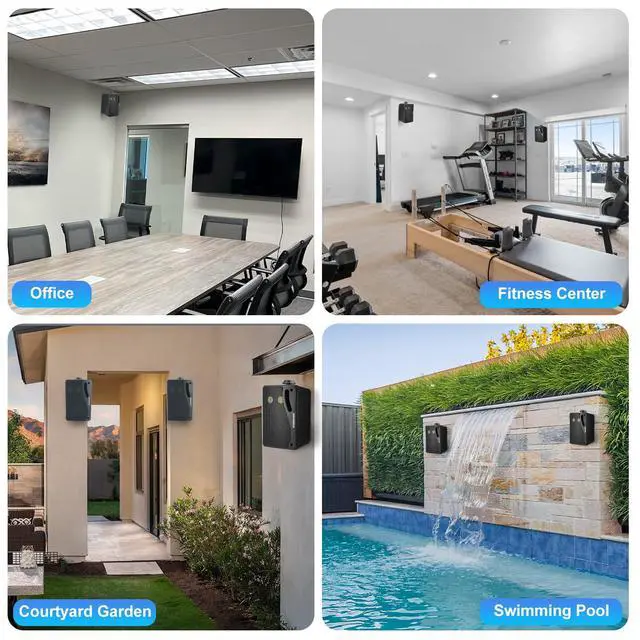Alt view image 7 of 7 - 3.5" Outdoor Bluetooth Speakers Wired Waterproof, 400W 3 Way Upgrade Premium Wall Mount Speakers, Durable Mountable Loud Sound System for Patio Indoor Deck Garage (Black 2 Pairs)