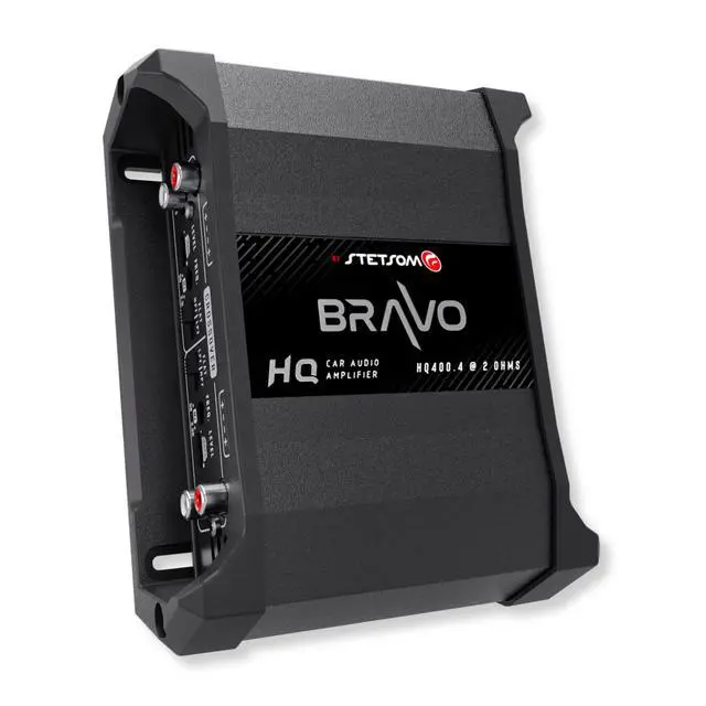 Main image of Bravo HQ 400.4 - Multichannel Car Audio Digital Amp, 2 Ohms Stable - 400 Watts RMS 4 Independent Channels, Variable Crossover, Full Range, Car Stereo ds Bridge Speakers 400x4 RCA & High Input