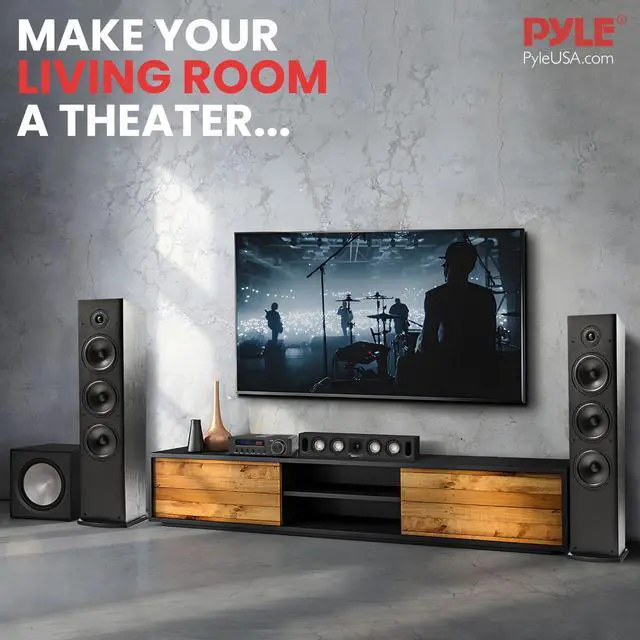 Alt view image 7 of 7 - 100W 5 Channel Audio Amplifier - Wireless Bluetooth Home Theater Power Stereo Receiver with Surround Sound w/HDMI, AUX, FM Antenna, Subwoofer Speaker Input, 12V Adapter - PFA540BT.6