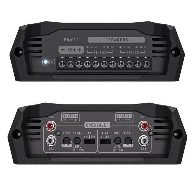 Alt view image 5 of 7 - Bravo HQ 400.4 - Multichannel Car Audio Digital Amp, 2 Ohms Stable - 400 Watts RMS 4 Independent Channels, Variable Crossover, Full Range, Car Stereo ds Bridge Speakers 400x4 RCA & High Input