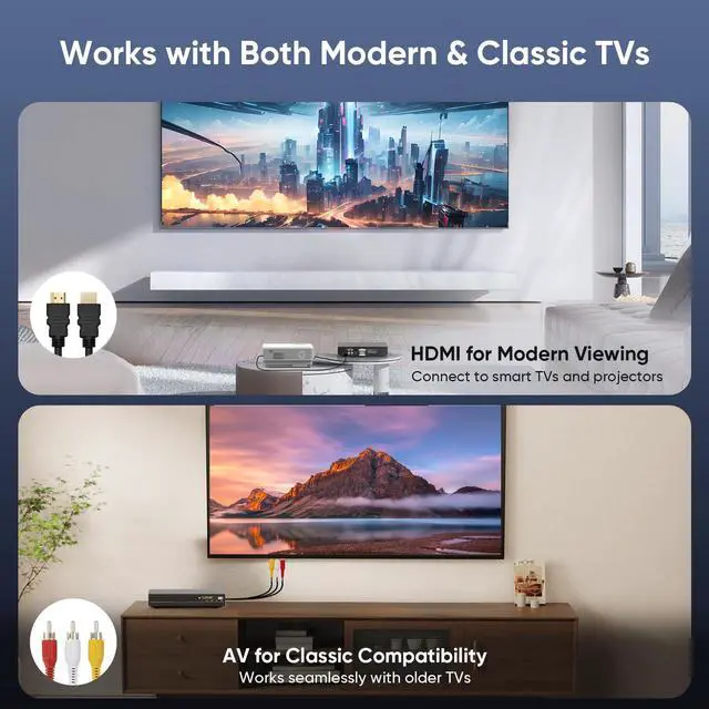 Alt view image 3 of 7 - DVD Players for TV with HDMI 1080P Upscaling | Plays All Regions & Multi Formats, HDMI & RCA Cables Included, Breakpoint Memory, USB Port, CD Player for Home